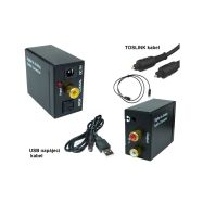 Převodník digitálního Audia 1x Toslink / SPDIF  2x RCA (cinch) konektor + sluchátkový výstup - 1