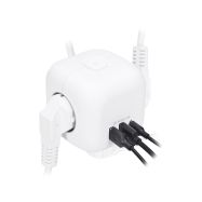 Solight 3z + USB A+C prodlužovací přívod - kostka, kabel 2m, 3 x 1mm2, bílý, vypínač   PP145C - 6