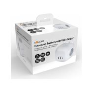 Solight 3z + USB A+C prodlužovací přívod - kostka, kabel 2m, 3 x 1mm2, bílý, vypínač   PP145C - 8