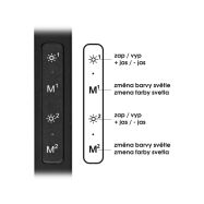 ECOLITE LED stolní lampa 19W (8W+11W) volba teploty světla, stmívatelná, stolní úchyt, černá LU19WT-CR - 4