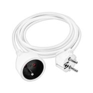 Prodlužovací přívod - spojka, 1z.  3m, 3 x 1,5mm2, bílá  PS03X - 3