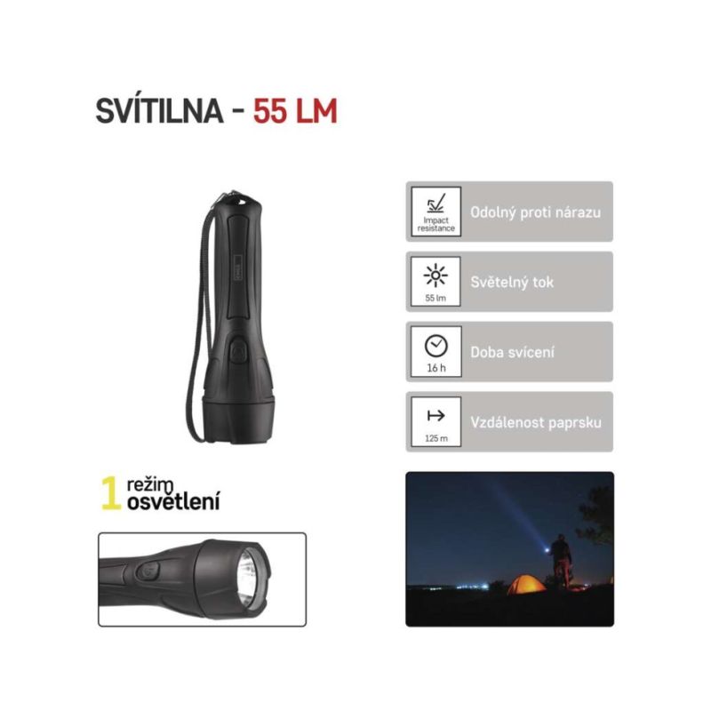 LED ruční svítilna P3210, 55 lm, 2× AA - 1