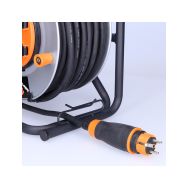 Solight prodlužovací přívod - na kovovém bubnu, 4 zásuvky, 40m kabel guma-neopren, 3x 2,5mm2, IP44 - PB43 - 6