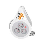 Solight prodlužovací přívod na bubnu 10m, 3 zásuvky, šedý kabel, 3x 1,0mm2 - PB25B - 2