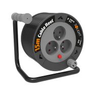 Solight prodlužovací přívod na bubnu 15m, 3 zásuvky, černý kabel, 3x 1,0mm2 - PB24B - 3