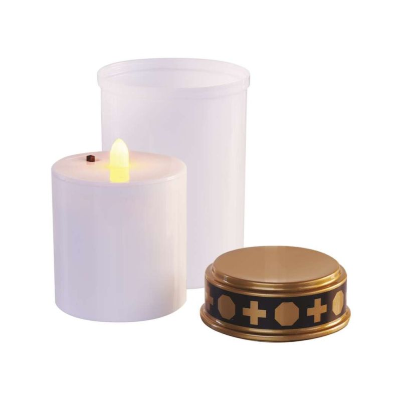 LED hřbitovní svíčka, 12,5 cm, 2x C, venkovní i vnitřní, vintage, časovač, bílá  DCCV21 - 1