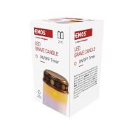 LED hřbitovní svíčka, 12,5 cm, 2x C, venkovní i vnitřní, vintage, časovač, bílá  DCCV21 - 3