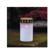 LED hřbitovní svíčka, 12,5 cm, 2x C, venkovní i vnitřní, vintage, časovač, bílá  DCCV21 - 4