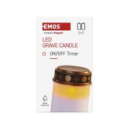 LED hřbitovní svíčka, 12,5 cm, 2x C, venkovní i vnitřní, vintage, časovač, bílá  DCCV21 - 6