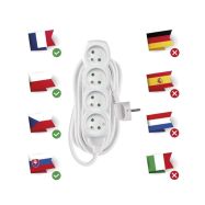 Prodlužovací přívod 4z. 7m, 3 x 1mm2, bílý - 3