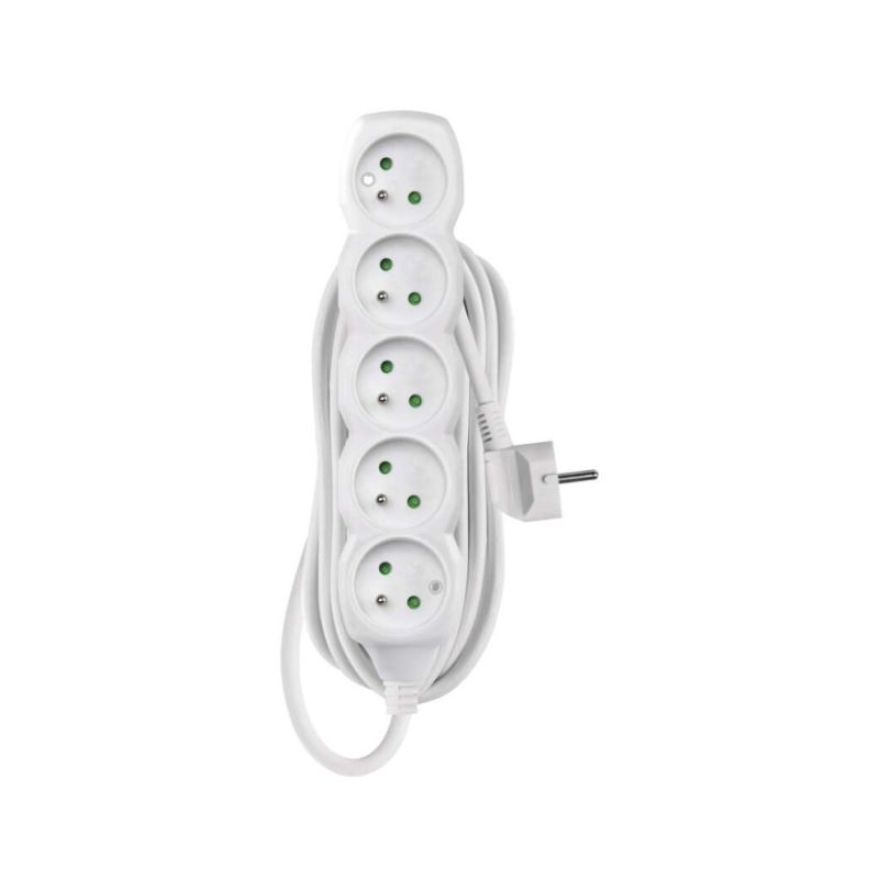 Prodlužovací přívod 5z. 10m, 3 x 1mm2, bílý - 1 Prodlužovací přívod 5z. 10m, 3 x 1mm2, bílý - 1