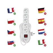 Prodlužovací přívod s vypínačem 5z. 10m, 3 x 1mm2, bílý  P1510 - 3