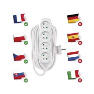 Prodlužovací přívod 4z.  10 m, 3 x 1mm2, bílý - 3