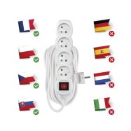 Prodlužovací přívod s vypínačem 4z.  10m - 3
