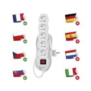 Prodlužovací přívod s vypínačem 5z. 7m, 3 x 1mm2, bílý - 3