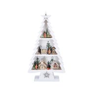 Solight LED dřevěný vánoční stromek s dekoracemi, 13x LED, bílá, 53cm, 2x AA - 1V283 - 5