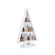 Solight LED dřevěný vánoční stromek s dekoracemi, 13x LED, bílá, 53cm, 2x AA - 1V283 - 6