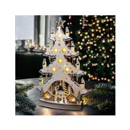 Solight LED dřevěný vánoční stromek s dekoracemi, 23x LED, přírodní barva, 64cm, 2x AA - 1V282 - 2