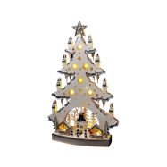 Solight LED dřevěný vánoční stromek s dekoracemi, 23x LED, přírodní barva, 64cm, 2x AA - 1V282 - 4