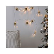 Solight LED vánoční řetěz rolničky, 10x LED, zlatá, 1,5m, 2x AA - 1V272 - 2