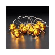 Solight LED vánoční řetěz rolničky, 10x LED, zlatá, 1,5m, 2x AA - 1V272 - 4