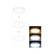 Solight LED mini panel koupelnový 2v1, 3CCT, podhledový/přisazený, 18W, 1530lm, IP54, bílá, kulatý - WD242-W - 1