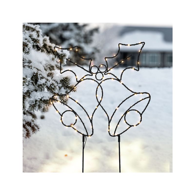 Solight LED venkovní dekorace zvonečky, 100x LED, časovač, 55cm, 3x AA - 1V289 - 1