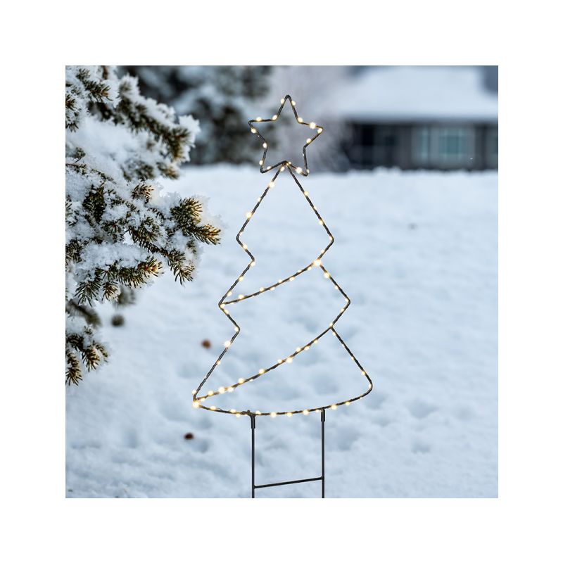 Solight LED venkovní dekorace vánoční stromeček, 85x LED, časovač, 68cm, 3x AA - 1V290 - 1