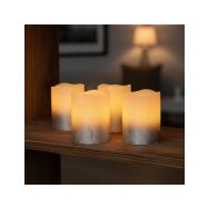 Solight sada LED svíček s časovačem, 4x svíčka, 6,5cm, stříbrná barva, 4xCR2032 součástí - 1V284 - 5
