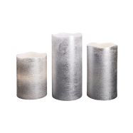 Solight sada LED svíček, 3x svíčka, 10/13/16cm, stříbrná barva, 3x AAA - 1V286 - 1