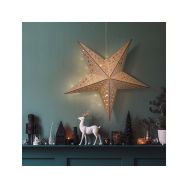 Solight LED dřevěná vánoční hvězda, závěsná, časovač, 20x LED, 65cm, 2x AA - 1V293 - 2