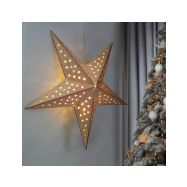 Solight LED dřevěná vánoční hvězda, závěsná, časovač, 20x LED, 65cm, 2x AA - 1V293 - 3