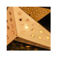 Solight LED dřevěná vánoční hvězda, závěsná, časovač, 20x LED, 65cm, 2x AA - 1V293 - 5