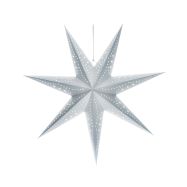 Solight LED vánoční hvězda stříbrná, závěsná, časovač, 60cm, 20x LED, 2x AA - 1V294 - 1