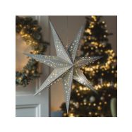 Solight LED vánoční hvězda stříbrná, závěsná, časovač, 60cm, 20x LED, 2x AA - 1V294 - 2