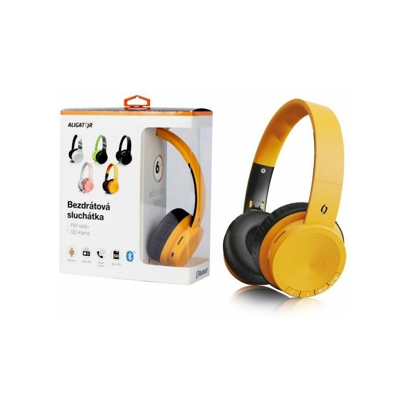 Aligator AH02MD,FM,SD karta,žlutá-bluetooth sluchátka - 1