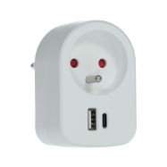 Retlux RPC 70WH zásuvka s USB-A,USB-C 5V/2,1A - 1