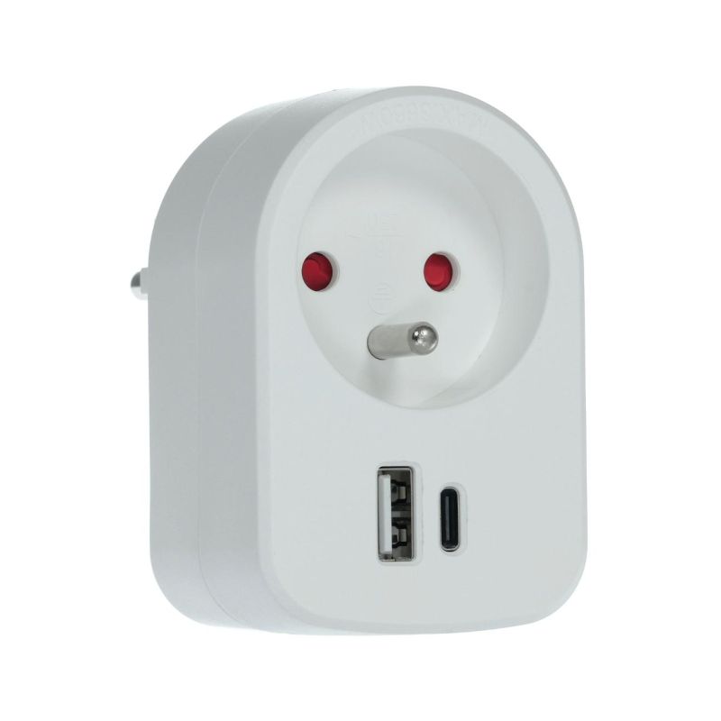 Retlux RPC 70WH zásuvka s USB-A,USB-C 5V/2,1A - 1