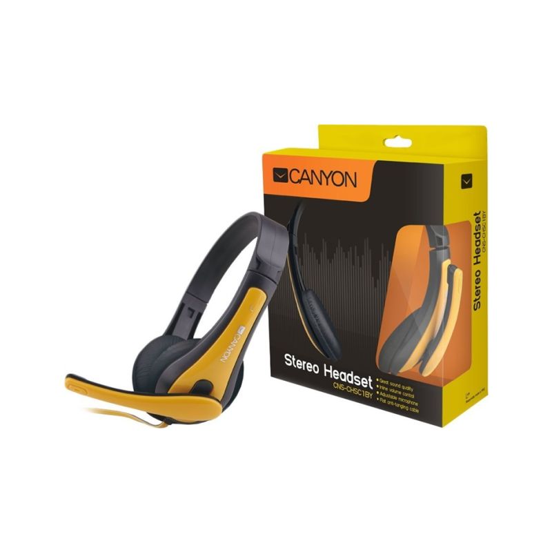 Canyon headset HSC-1, černo žlutý - 1