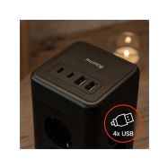 Huslog HUS1051 nabíjecí stanice 15W 12x zásuvka,2x USB-C,2x USB černá - 8