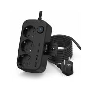 Huslog HUS1056 nabíjecí stanice 15W 3x zásuvka,2x USB-C,2x USB,1x držák na telefon černá - 1