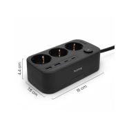 Huslog HUS1056 nabíjecí stanice 15W 3x zásuvka,2x USB-C,2x USB,1x držák na telefon černá - 4