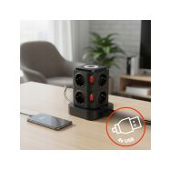 Huslog HUS1054 nabíjecí stanice 15W 8x zásuvka,1x USB-C,3x USB,1x LED světlo černá - 2