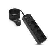 Huslog HUS1053 nabíjecí stanice 15W 4x zásuvka,2x USB-C,2x USB,5x vypinač černá - 1