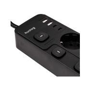Huslog HUS1053 nabíjecí stanice 15W 4x zásuvka,2x USB-C,2x USB,5x vypinač černá - 3