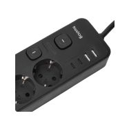 Huslog HUS1053 nabíjecí stanice 15W 4x zásuvka,2x USB-C,2x USB,5x vypinač černá - 4