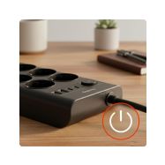 Huslog HUS1050 nabíjecí stanice 15W 6x zásuvka,2x USB-C,2x USB černá - 8