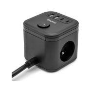 Huslog HUS1003 nabíjecí stanice 15W 3x zásuvka,2x USB-C,2x USB černá - 4