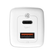 Baseus CCGAN2L-B02 White - rychlonabíječka 65W, 1xUSB-A, 1xUSB-C - 3