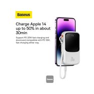 Baseus PPQ0060002 White 10000mAh/20W powerbank, vestavěný kabel Lightning - 6